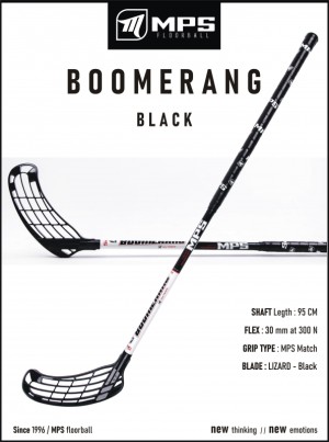 Florbalová hokejka MPS BOOMERANG Black | DJK Sport B2B