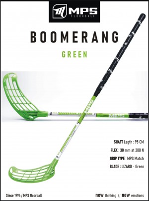 Florbalová hokejka MPS BOOMERANG Green | DJK Sport B2B