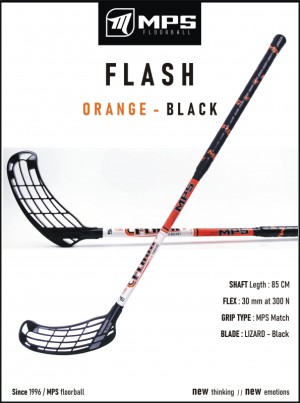 Florbalová hokejka MPS FLASH Orange/Black - Junior | DJK Sport B2B