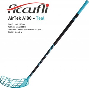 Florbalová hokejka ACCUFLI AirTek A100 Teal | DJK Sport B2B