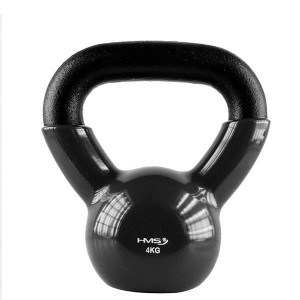 Kettlebell pokrytý vinylom HMS KNV04 4 kg, čierny | DJK Sport B2B