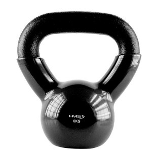 Kettlebell pokrytý vinylom HMS KNV06 6 kg, čierny | DJK Sport B2B