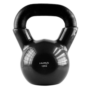 Kettlebell pokrytý vinylom HMS KNV12 12 kg, čierny | DJK Sport B2B