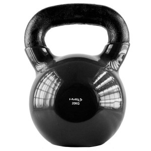 Kettlebell pokrytý vinylom HMS KNV20 20 kg, čierny | DJK Sport B2B