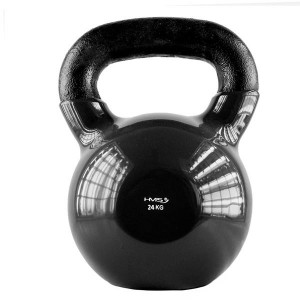 Kettlebell pokrytý vinylom HMS KNV24 24 kg, čierny | DJK Sport B2B