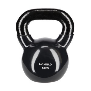 Kettlebell pokrytý vinylom HMS KNV10 10 kg, čierny | DJK Sport B2B