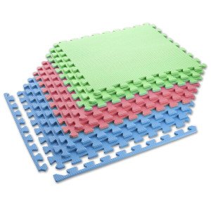 Ochranná puzzle podložka ONE Fitness MP10 zelená-modrá-červená | DJK Sport B2B