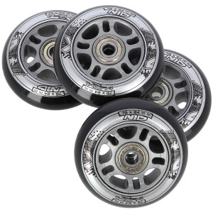 Sada čiernych PU koliesok 76x24 + ložiská ABEC9 NILS EXTREME | DJK Sport B2B