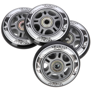 Súprava čiernych PU koliesok 80x24 + ložiská ABEC9 NILS EXTREME | DJK Sport B2B