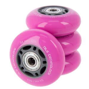 PU kolieska s ložiskami NILS EXTREME 64x24mm ABEC 7 ružové | DJK Sport B2B