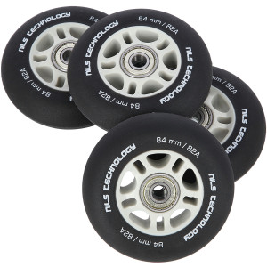 Matné kolieska NILS Extreme PU 84x24 82A s ložiskami ABEC 9, čierne, 4 ks | DJK Sport B2B