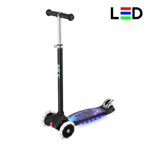 Detská trojkolesová kolobežka NILS Fun HLB1310 s LED čierna | DJK Sport B2B