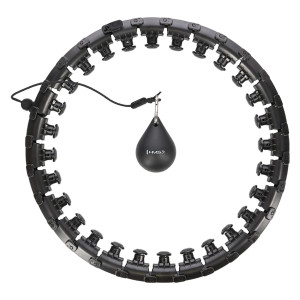 Masážny hula hoop HMS HHW12 plus size so závažím čierny | DJK Sport B2B