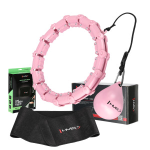 Súprava ružového masážneho Hula Hoop s hmotnosťou HMS HHW11 a zoštíhľujúceho bedrového pásu HMS BR163 PLUS SIZE | DJK Sport B2B