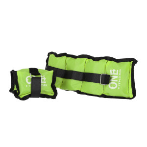 Závažia na zápästia a členky ONE FITNESS WW02 2 x 1,5 kg zelené | DJK Sport B2B