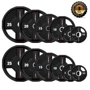 Sada olympijských polyuretánových kotúčov HMS TPC set 2 x 2,5 - 25 kg | DJK Sport B2B