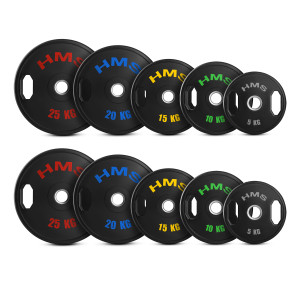Súprava pogumovaných olympijských kotúčov HMS TOG 2 x 5 - 25 kg (150 kg) | DJK Sport B2B