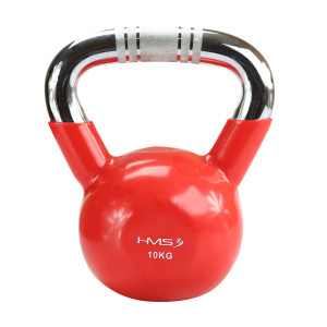 Kettlebell s chrómovaným úchopom HMS KTC 10 kg červený | DJK Sport B2B