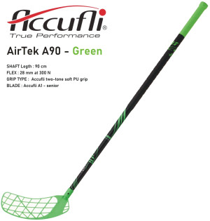 Florbalová hokejka ACCUFLI AirTek A90 Green | DJK Sport B2B