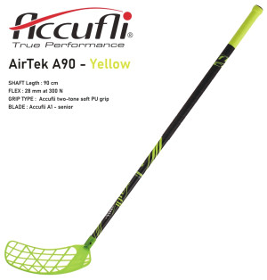 Florbalová hokejka ACCUFLI AirTek A90 Yellow | DJK Sport B2B